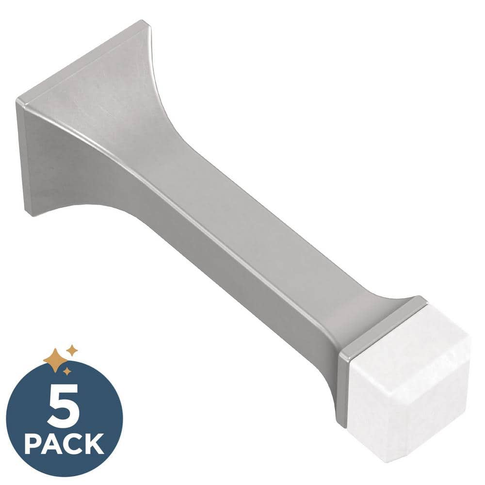 5-Pack Classic Edge 3 in. (76 mm) Solid Door Stop in Matte Nickel