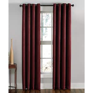 Wine Solid Grommet Room Darkening Curtain - 50 in. W x 108 in. L