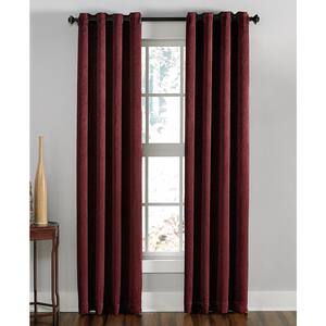 Lenox Room Darkening 50 in. W x 120 in. L Grommet Curtain Panel in Wine