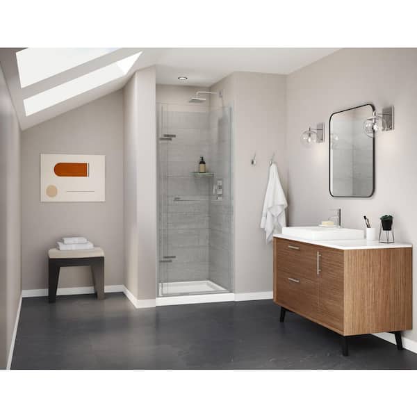 Utile 36 in. W x 36 in. D x 80 in. H Composite Direct-to-Stud Two-Piece Corner Shower Wall Kit in Factory Rough Vapor