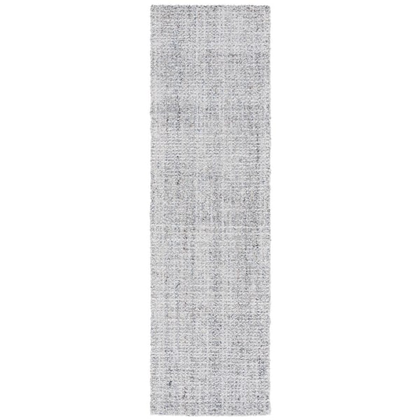 SAFAVIEH Abstract Light Gray 2 ft. x 8 ft. Plaid Marle Runner Rug