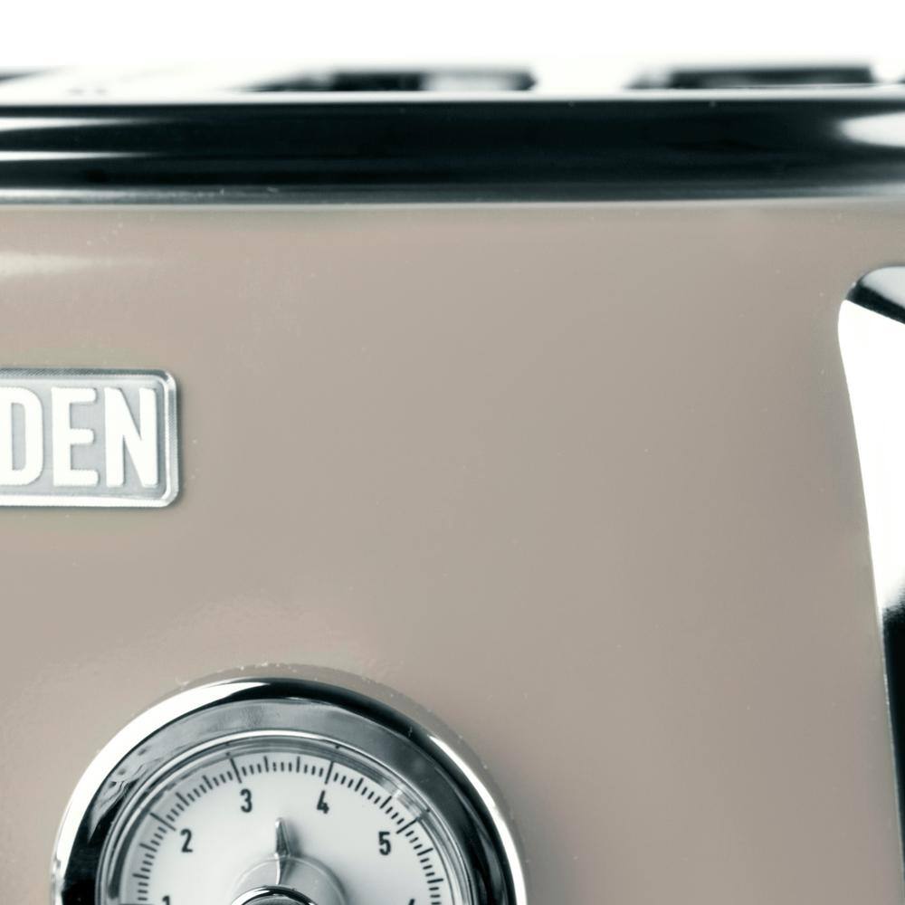 Putty Stainless Steel 4-Slice Wide Slot Toaster with Crumb Tray