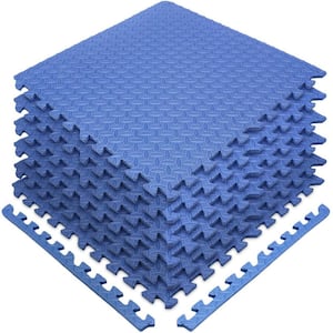 Blue Foam Interlocking Floor Carpet Mat 24 in. x 24 in. (6 Tiles)