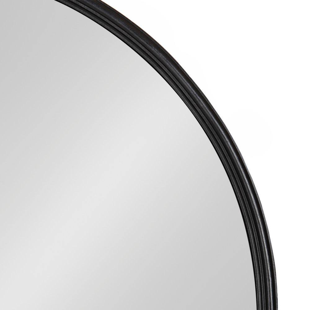 Elegant Full-Length Oval Vanity Mirror in Sleek Black Finish