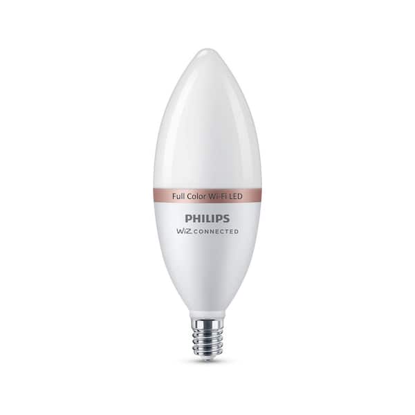 Philips Hue White and Color Ambiance E12 LED 40W Equivalent Dimmable  Decorative Candle Smart Wireless Light Bulb (1-Pack) 556968 - The Home Depot
