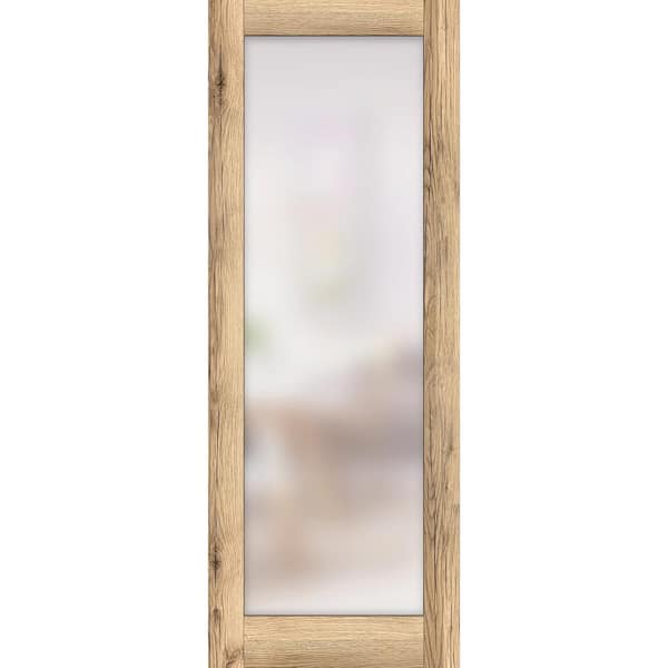 32 in. x 34 in. Solid Wood Frosted glass Oak Interior Door Slab