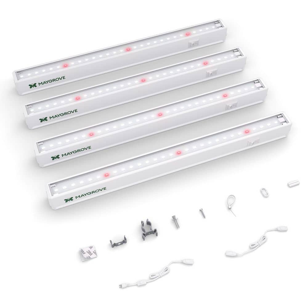 Red-Enhanced Full Spectrum 5000K T5 LED Grow Light for Leafy Greens and Vegetables in White, 4-Pack price history on PriceWatchPro