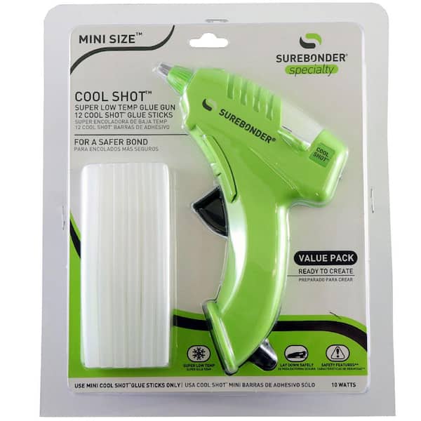 Surebonder Ultra Low Temperature Cool Shot Mini Glue Gun Compact Size Extra  Safe at 10 Watts