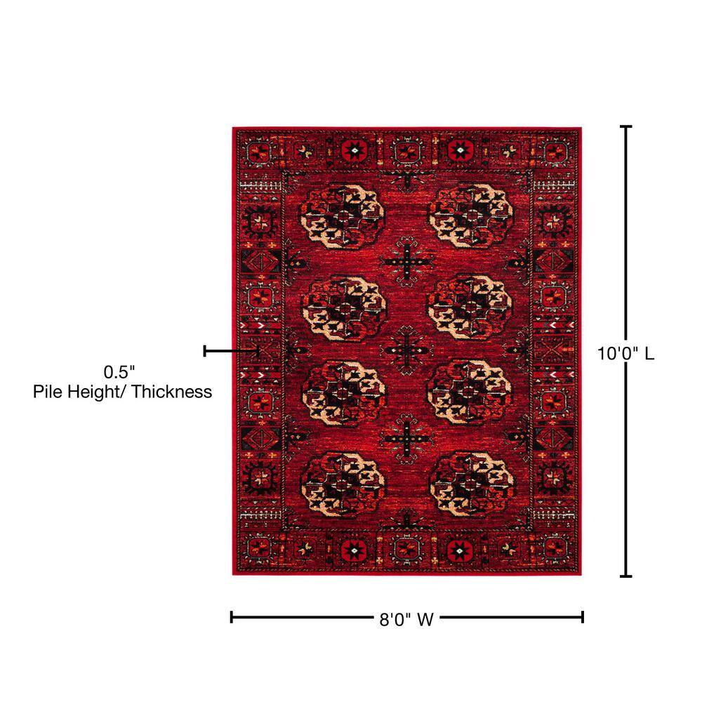 Antique Patina Red Multi Hand-Knotted Round Area Rug