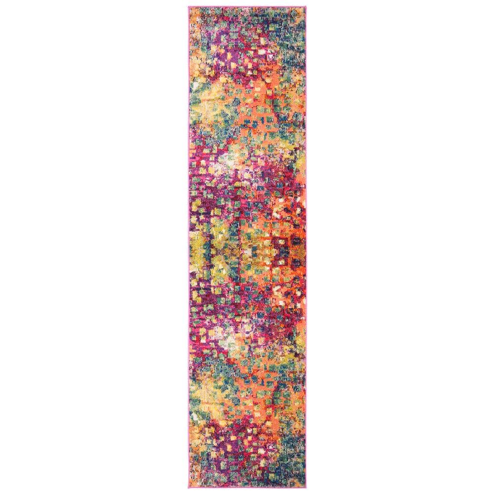 Madison Fuchsia and Gold Flat Woven Synthetic Rug