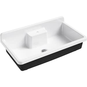 Farmstead Dual Mount Cast Iron 45 in. Single Bowl Kitchen Sink in White