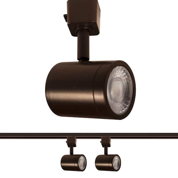 WAC LIMITED Charge Dark Bronze 3000K Integrated LED Halo Style LED Linear Track Line Voltage Round Back Head (2-Pack)