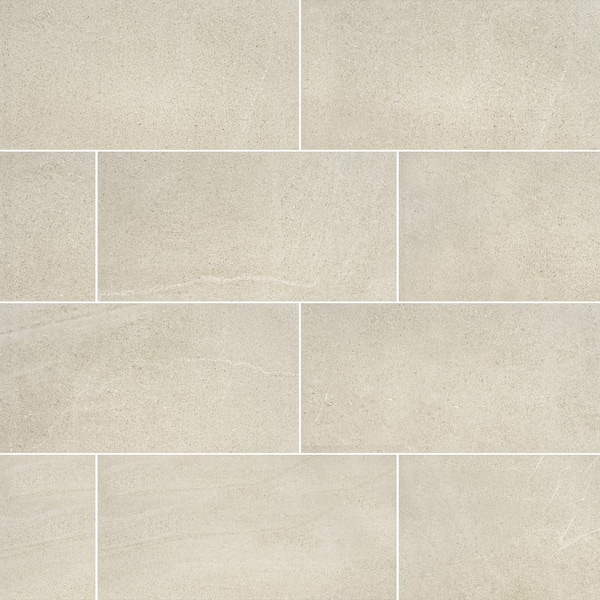 MSI Bellevue Ivory 12 in. x 24 in. Matte Porcelain Floor and Wall Tile ...