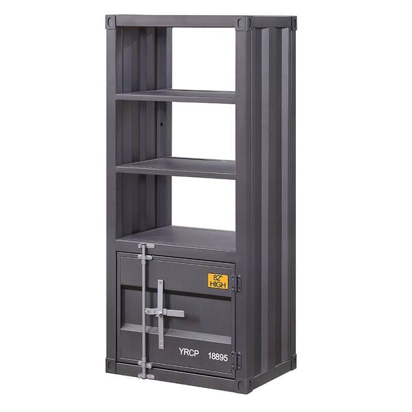 Acme Furniture Cargo 49 in. Gunmetal Metal 3-Self Bookcase with 