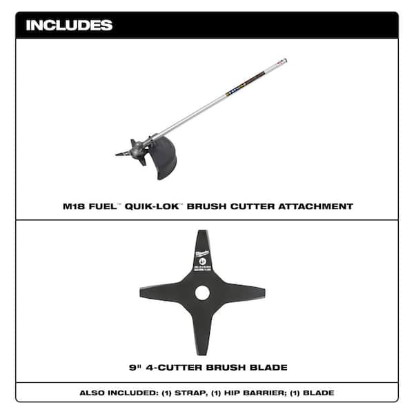 M18 FUEL QUIK-LOK Brush Cutter Attachment with Extra Brush Cutter Blade