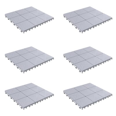 VEVOR 12 in. x 12 in. x 0.5 in. Drainage Tiles Compound Rubber Floor Tiles  for Pool, Shower, Deck Garage in Black (50-Pack) DJHZX50PBK0000001V0 - The  Home Depot