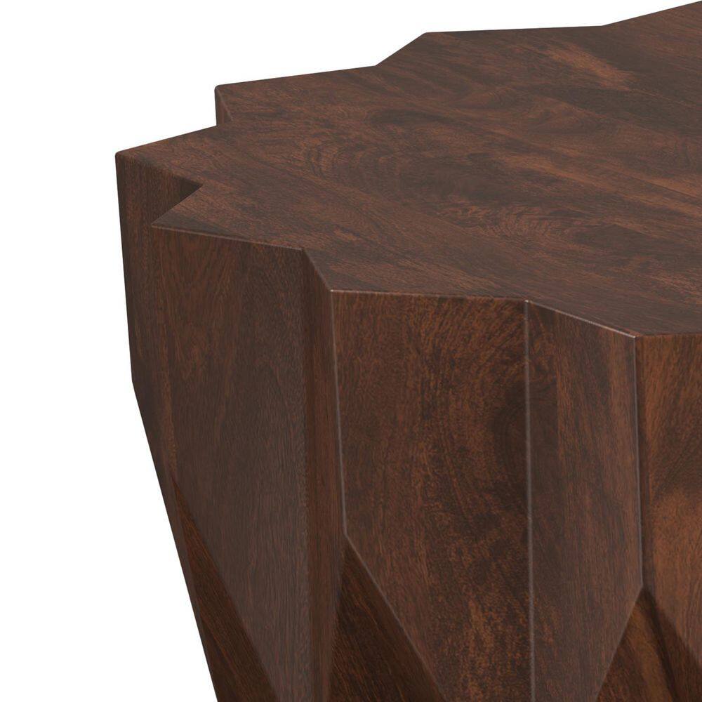 Turnbull Round Walnut Mango Wood Geometric Coffee Table