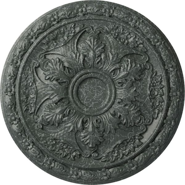 Ekena Millwork 20" x 1-5/8" Baile Urethane Ceiling Medallion (Fits Canopies upto 3-1/4"), Athenian Green Crackle