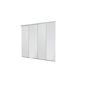 120 in. x 84 in. Smooth Flush White Solid Core MDF Interior Closet Sliding Door with Chrome Trim