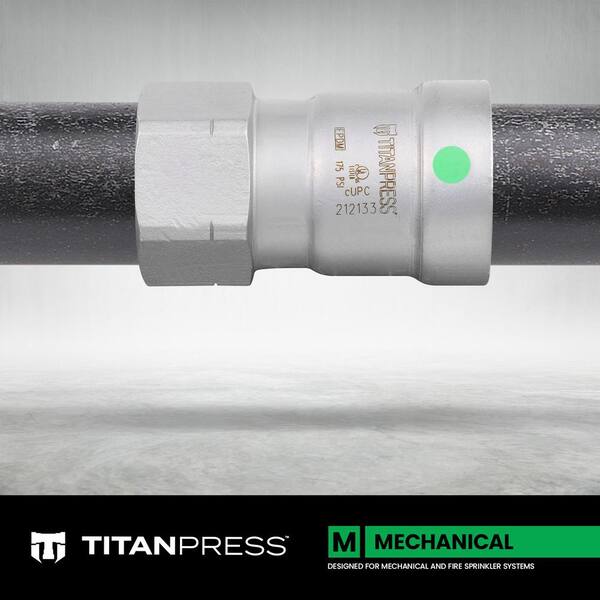 T TITANPRESS - 1-1/4 in. Carbon Steel Press x FPT Female Adapter EPDM Mechanical