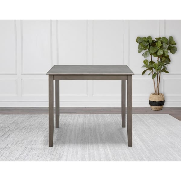 DEVON & CLAIRE Wally Gray Wood 4 Legged 42 in. Counter Dining Table Seats 4