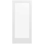36 in. x 80 in. No Panel MODA Primed PMC1011 Solid Core Wood Interior Door Slab w/Clear Glass