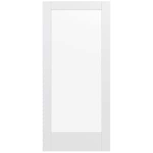 36 in. x 80 in. No Panel MODA Primed PMC1011 Solid Core Wood Interior Door Slab w/Clear Glass