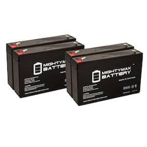 6 Volt 7 AmpH SLA Replacement Battery with F1 Terminal for ELB0607 - 4 Pack