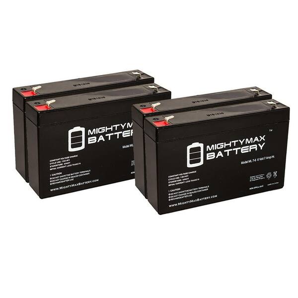 MIGHTY MAX BATTERY 6V 7Ah SLA Battery Replacement for Tripplite Smart 1000RM1U - 4 Pack
