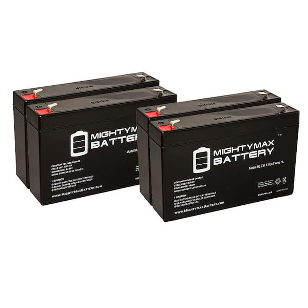 MIGHTY MAX BATTERY 6V 7Ah SLA Battery Replacement for Tripplite Smart 1000RM1U - 4 Pack