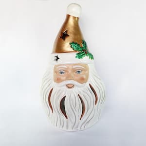 18.5 in. Golden Santa Claus Bust Garden Statue