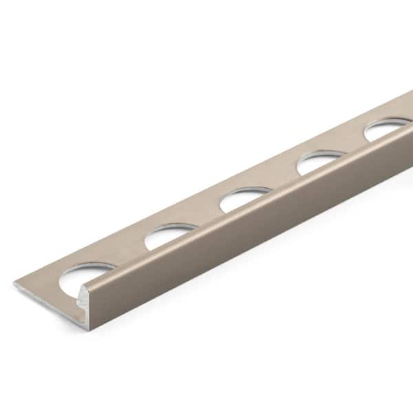 TrimMaster Satin Nickel 3/8 in. x 98-1/2 in. Aluminum L-Shaped Tile Edging Trim