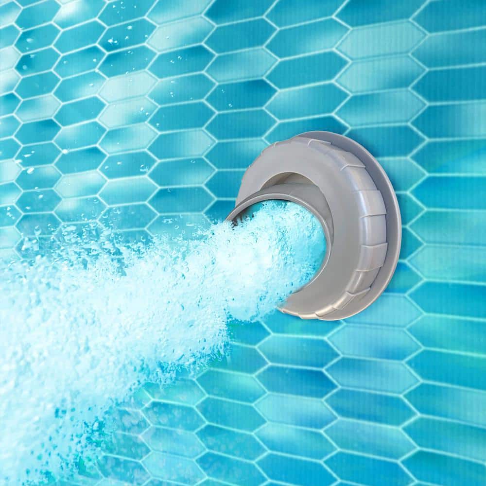 Gray 14ft Round Metal Frame Above Ground Pool with Filter Pump