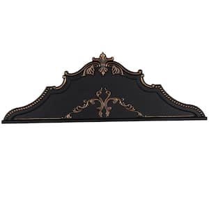 Wooden Black Beaded Scroll Wall Decor with Bronze Accents