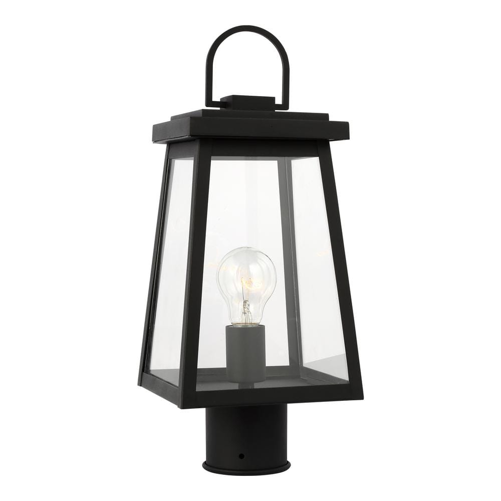 Portable Post 1 Light Portable Post Lantern with Black Finish 