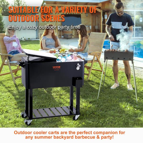 45L Heavy-Duty High Performance Hardsided Coolers Rolling Ice Chest with  Wheels for Outdoor Party Camping Travel Picnic Fishing BBQ Beach Sports Pool