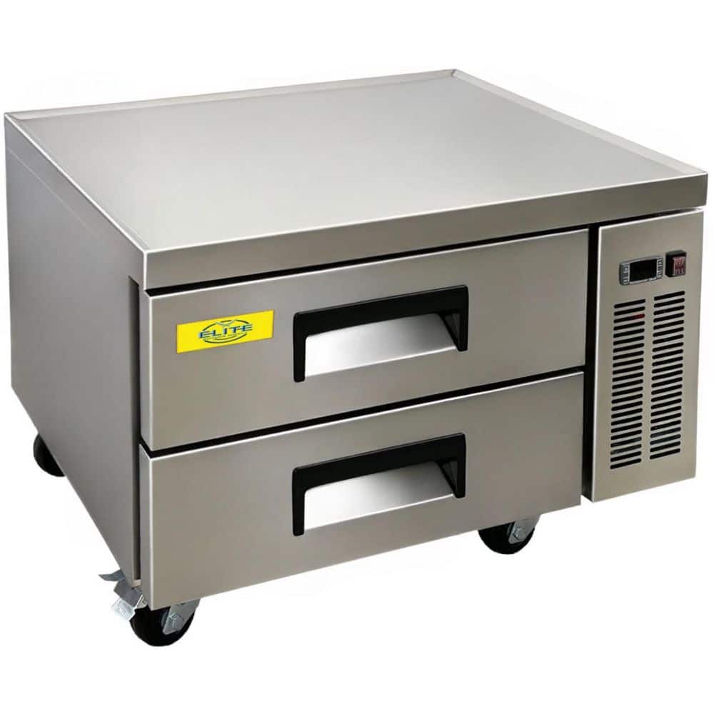 36.5 in. 29 cu. ft. NSF 2-Drawer 2x1/1+6x1/6 GN Pans Commercial Refrigerated Chef Base EB36 Stainless