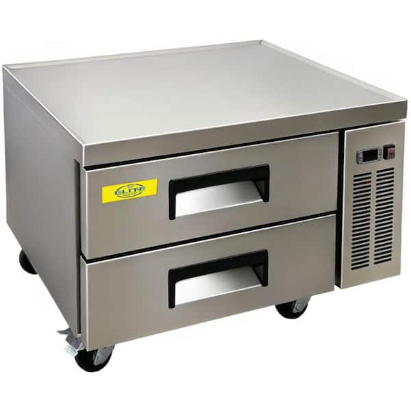 36.5 in. 29 cu. ft. NSF 2-Drawer 2x1/1+6x1/6 GN Pans Commercial Refrigerated Chef Base EB36 Stainless