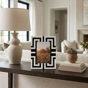 4 in. x 6 in. Black Resin Boho Abstract Geometric Photo Frame