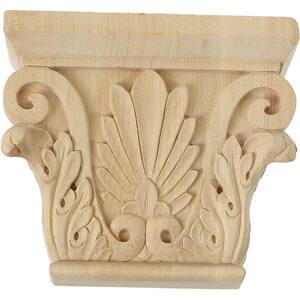 9-1/2 in. x 3-1/8 in. x 7-5/8 in. Unfinished Wood Cherry Medium Chesterfield Corbel