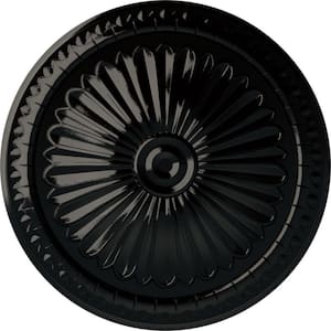 15 in. x 1-3/4 in. Alexa Urethane Ceiling Medallion (Fits Canopies upto 3 in.), Hand-Painted Black Pearl