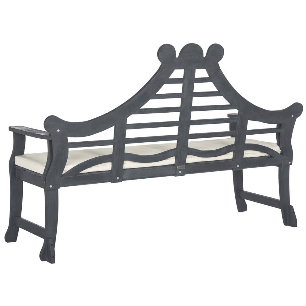 Azusa Ash Gray and Beige Transitional Outdoor Bench