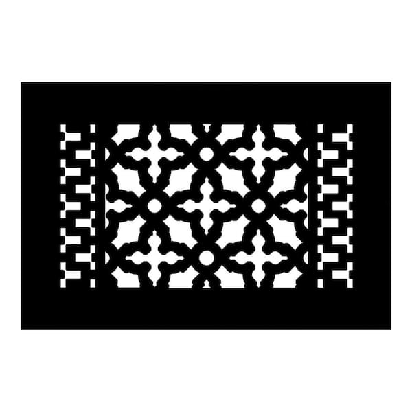 Reggio Registers Scroll Series 6 in. x 10 in. Cast Iron Grille Black without Mounting Holes