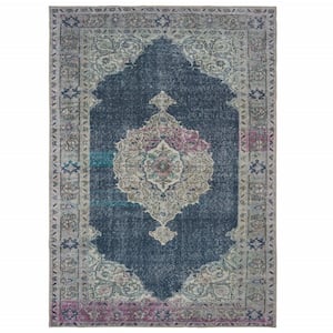 Blue and Gray 2 ft. x 3 ft. Oriental Area Rug