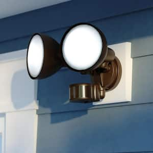 Bronze Motion Sensor Dusk to Dawn Outdoor Security Flood Light - 240-Degree Range - 85 ft.