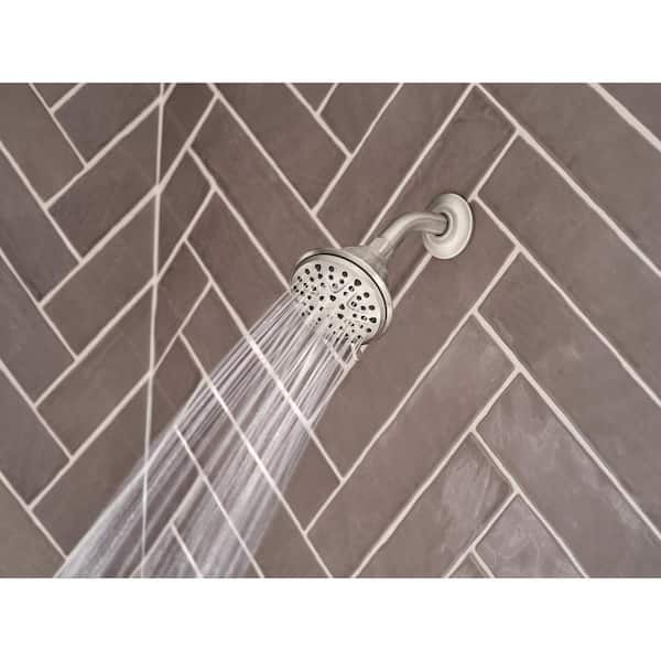 Attune 8-Spray Patterns, 4 in. Wall Mount Fixed Shower Head in Spot Resist Brushed Nickel
