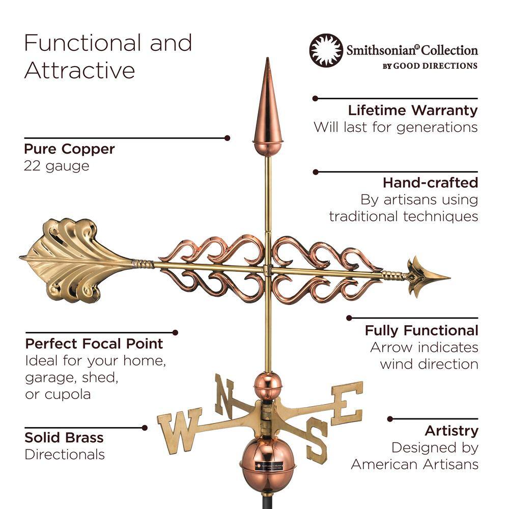 Smithsonian Collection Polished Copper Arrow Weathervane