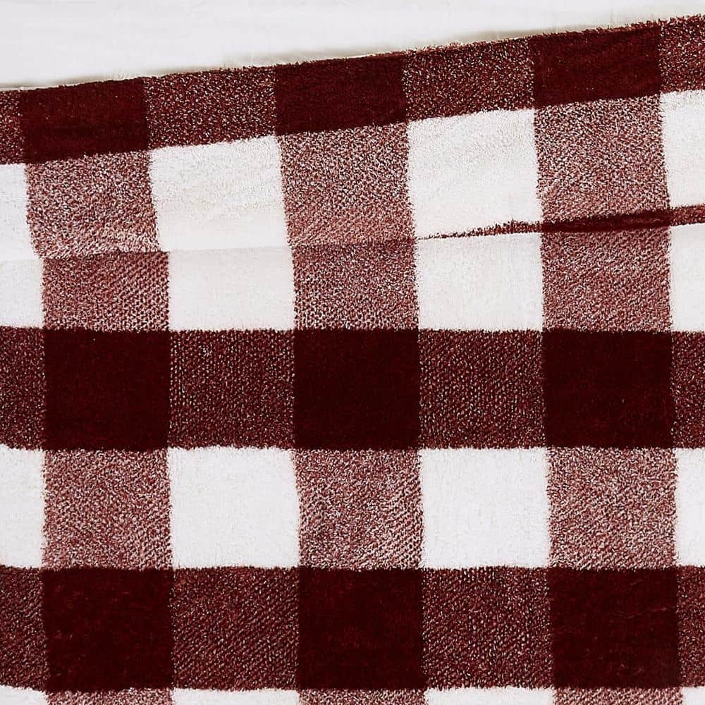 Twin Burgundy Plaid Down Alternative Comforter Set