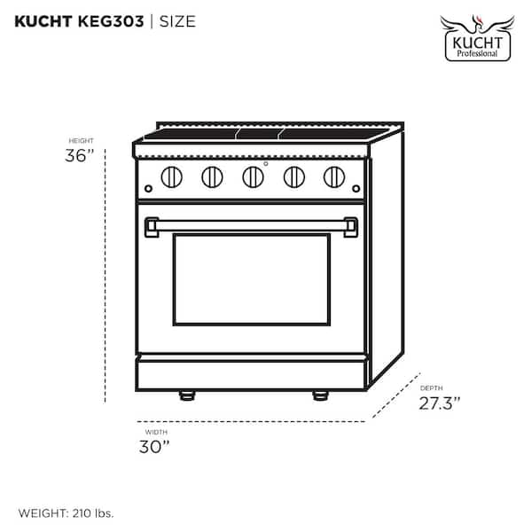 Kucht Professional 30 Dual-Fuel Range in Stainless Steel