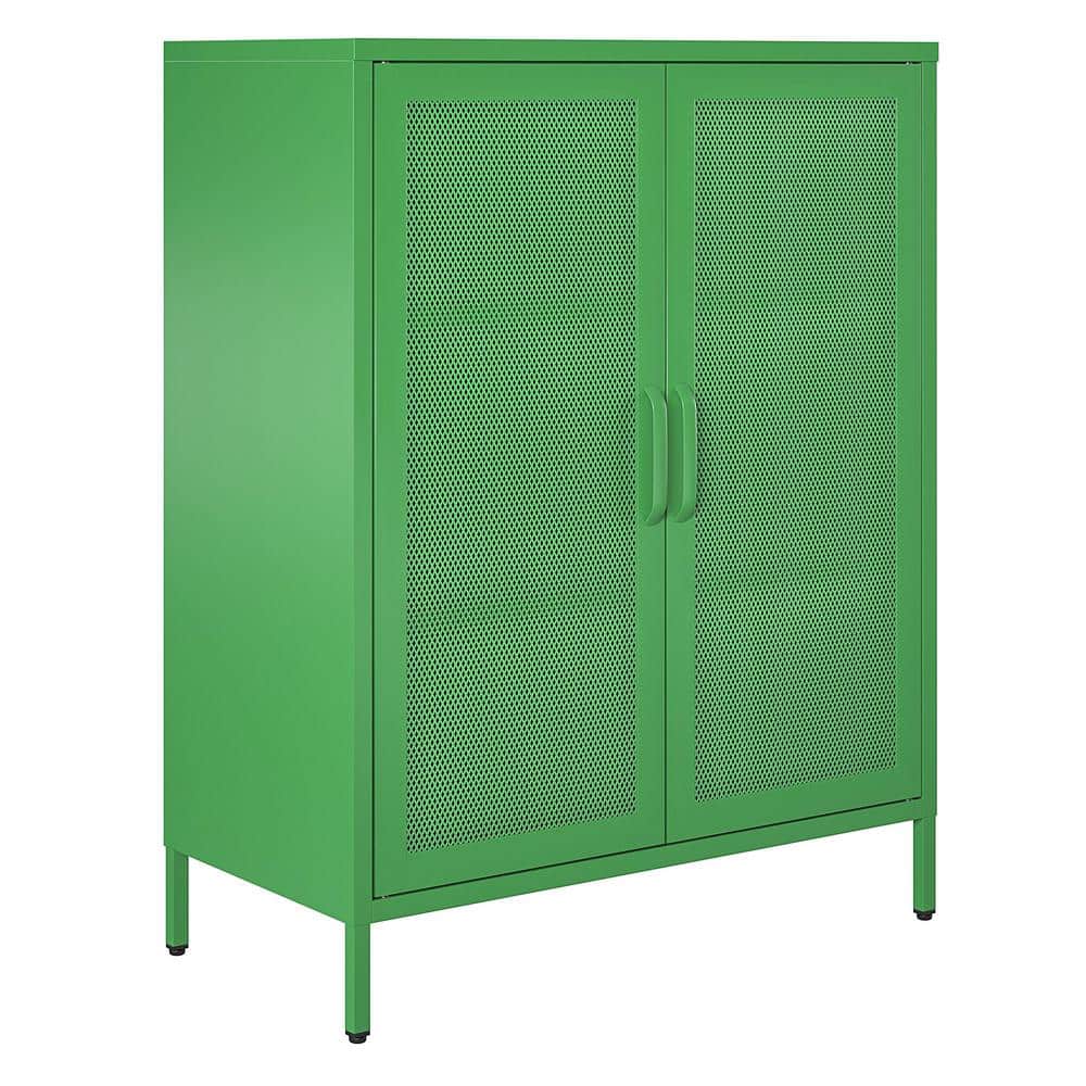 Kelly Green Metal Locker Style Bathroom Cabinet with Adjustable Shelves